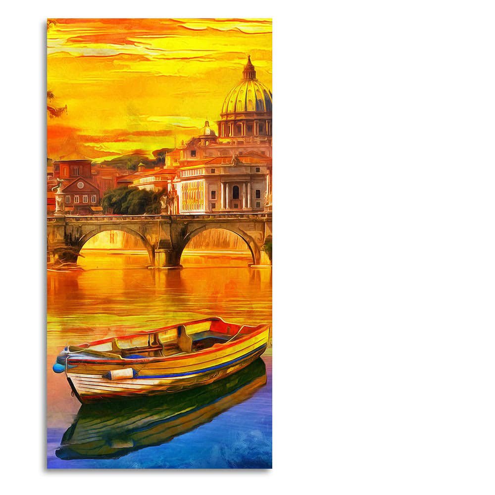Beautiful Abstract Lake Scenery Wall Painting - Decor Smart