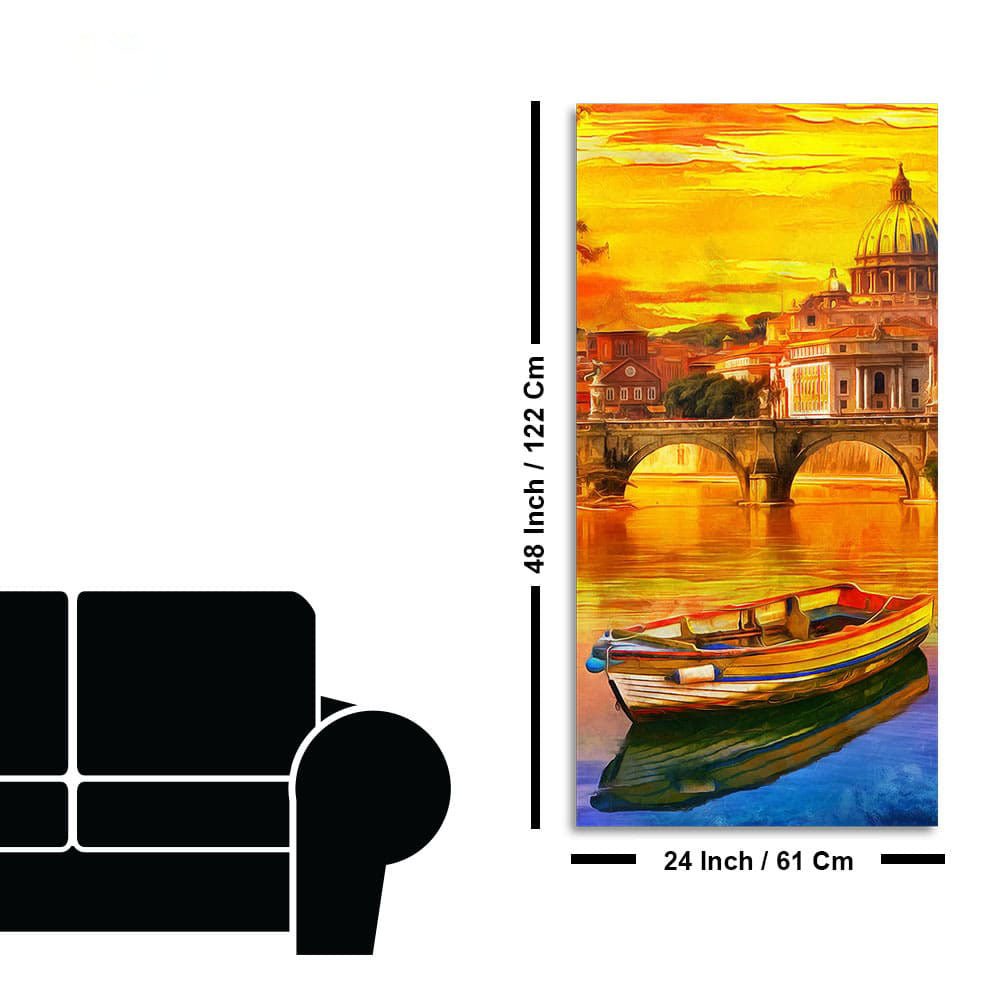 Beautiful Abstract Lake Scenery Wall Painting - Decor Smart