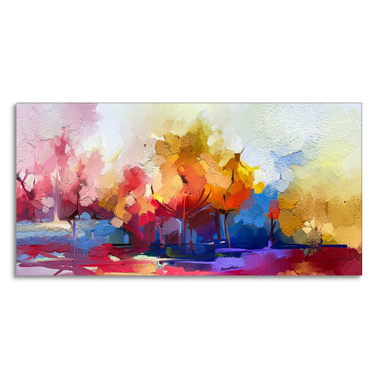 Beautiful Abstract Tree Multi Color Canvas Wall Painting - Decor Smart