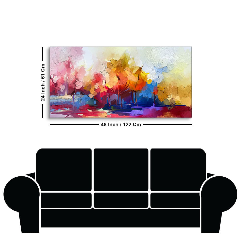 Beautiful Abstract Tree Multi Color Canvas Wall Painting - Decor Smart