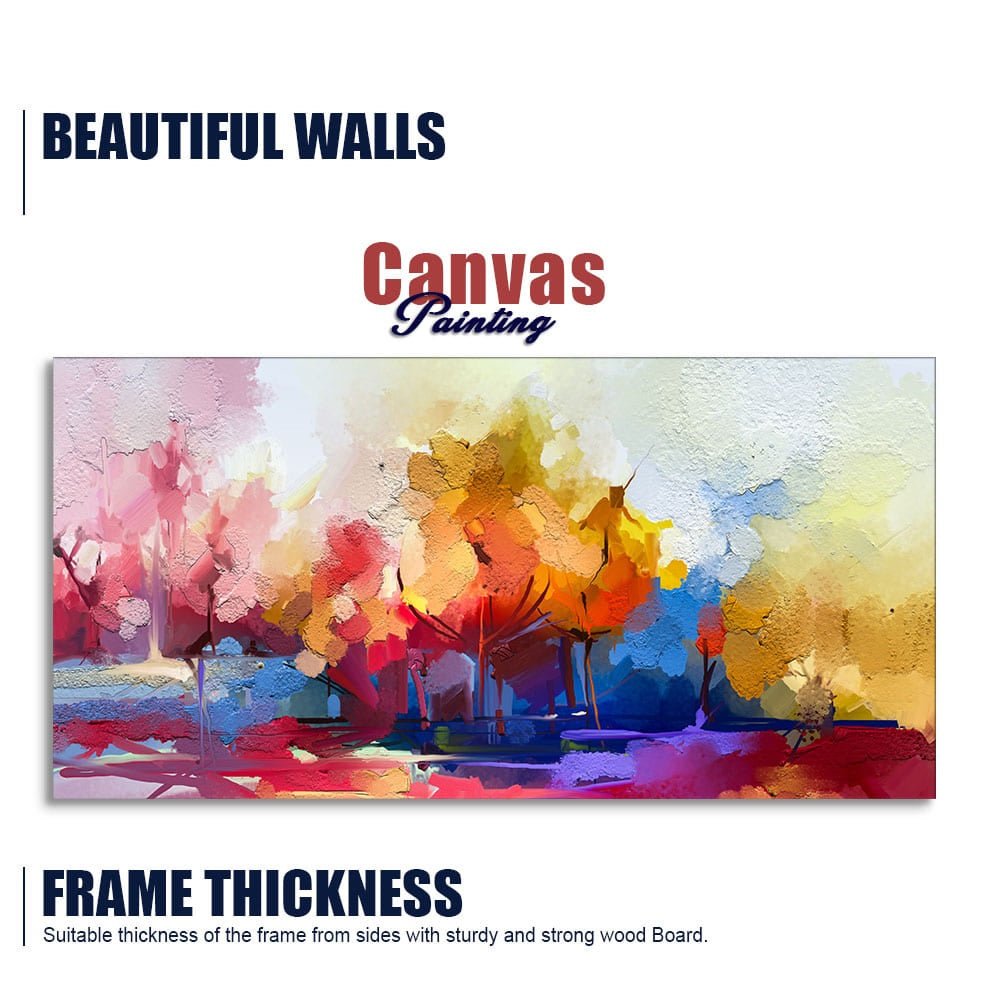Beautiful Abstract Tree Multi Color Canvas Wall Painting - Decor Smart