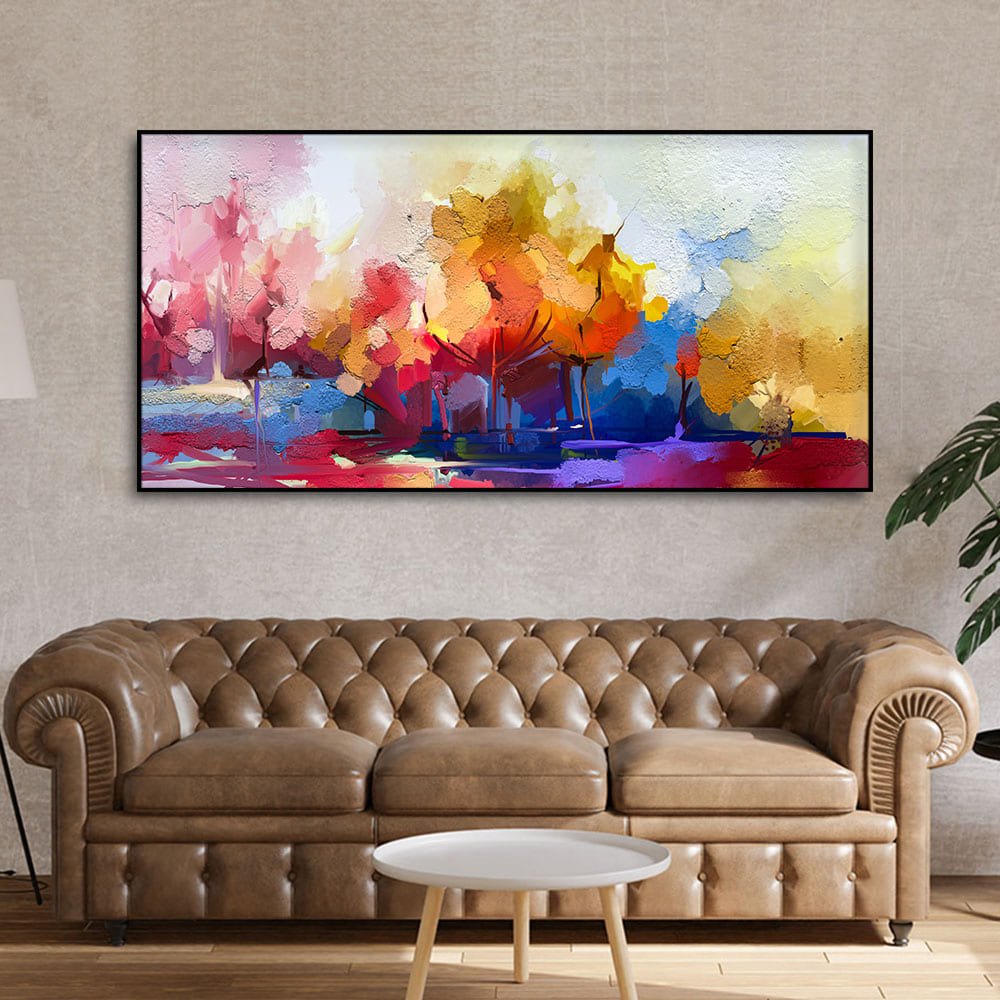 Beautiful Abstract Tree Multi Color Canvas Wall Painting - Decor Smart