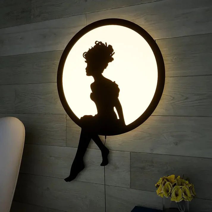 Beautiful Angel Backlit Wooden Wall Decor with LED Night Light - Decor Smart