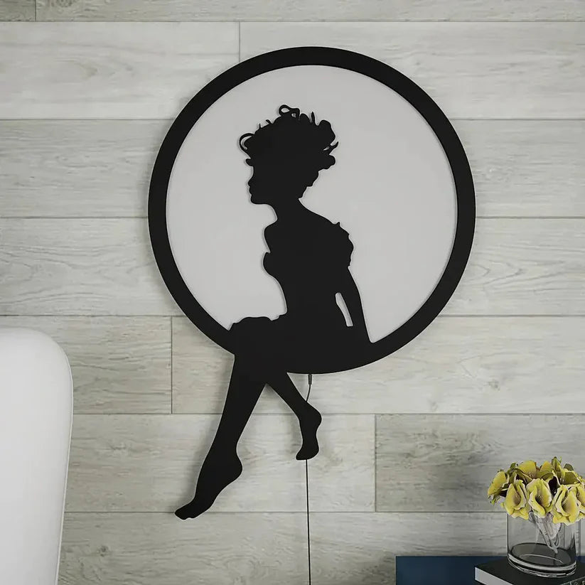 Beautiful Angel Backlit Wooden Wall Decor with LED Night Light - Decor Smart