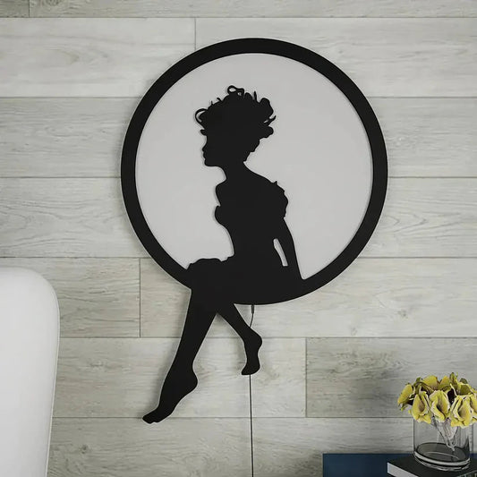 Beautiful Angel Backlit Wooden Wall Decor with LED Night Light - Decor Smart