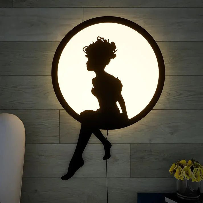 Beautiful Angel Backlit Wooden Wall Decor with LED Night Light - Decor Smart