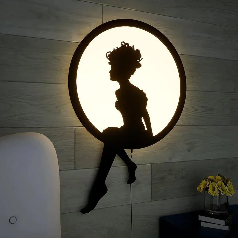 Beautiful Angel Backlit Wooden Wall Decor with LED Night Light - Decor Smart