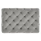 Beautiful Artistic Design Tufted Grey Velvet Ottoman