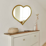 Beautiful Atractive Heart Shape Mirror with Golden Finish Frame - Decor Smart