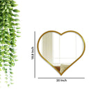 Beautiful Atractive Heart Shape Mirror with Golden Finish Frame - Decor Smart