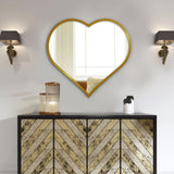 Beautiful Atractive Heart Shape Mirror with Golden Finish Frame - Decor Smart