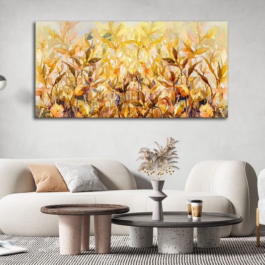Beautiful Autumn Season with Yellow Leaves Canvas Wall Painting - Decor Smart