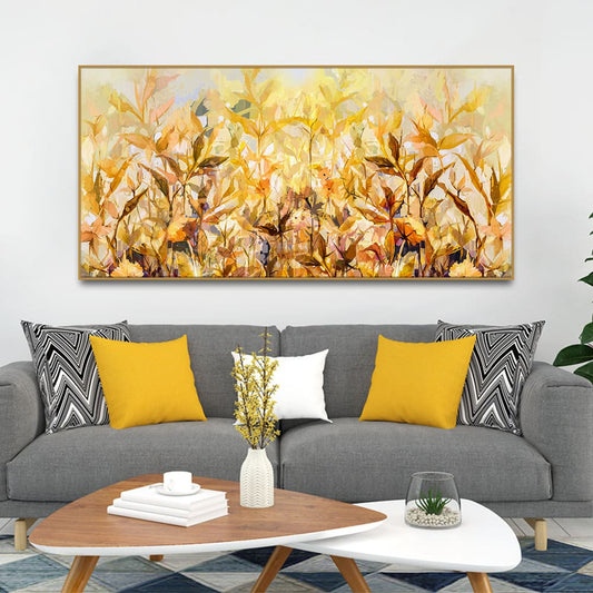 Beautiful Autumn Season with Yellow Leaves Canvas Wall Painting - Decor Smart