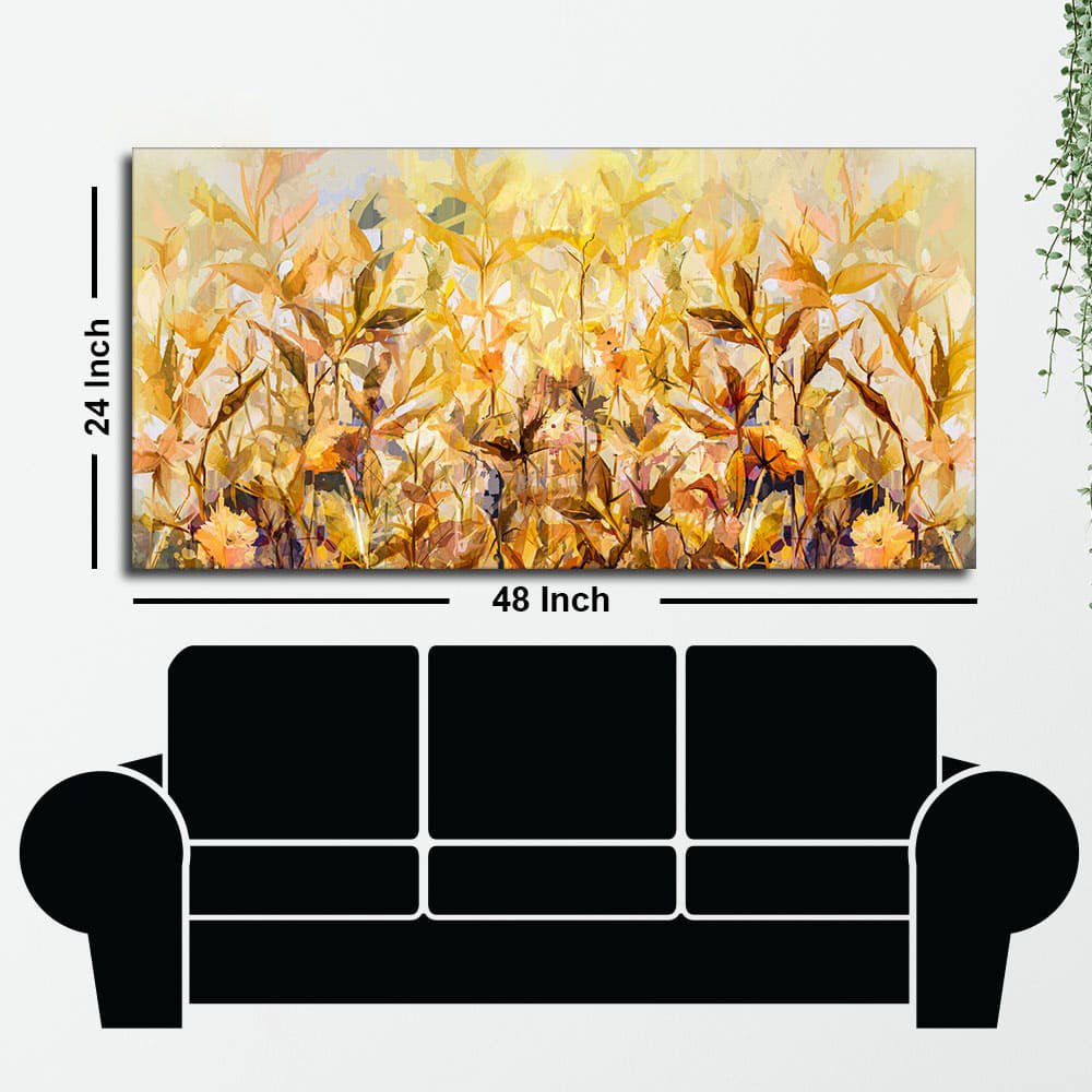 Beautiful Autumn Season with Yellow Leaves Canvas Wall Painting - Decor Smart