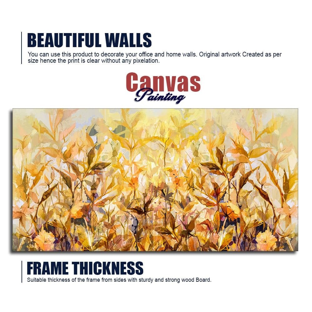 Beautiful Autumn Season with Yellow Leaves Canvas Wall Painting - Decor Smart