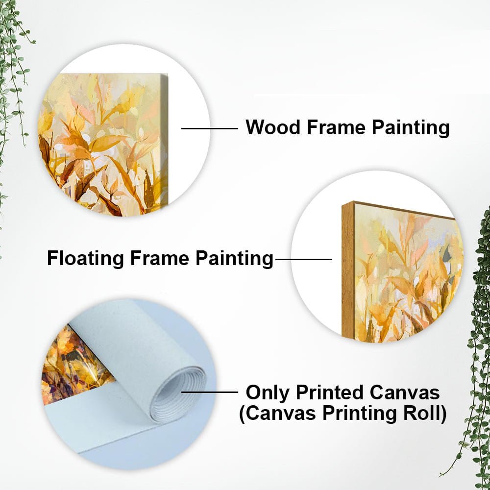 Beautiful Autumn Season with Yellow Leaves Canvas Wall Painting - Decor Smart