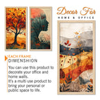 Beautiful Autumn Tree with Colorful Leaves Wooden Wall Frame Set of Three