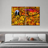Beautiful Bird Couple on Tree Premium Bedroom Wall Painting - Decor Smart