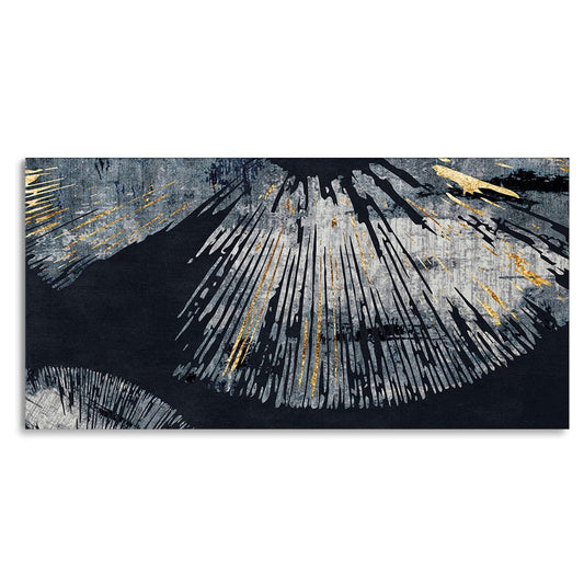 Beautiful Black Background with Golden Textured Abstract Canvas Wall Painting - Decor Smart