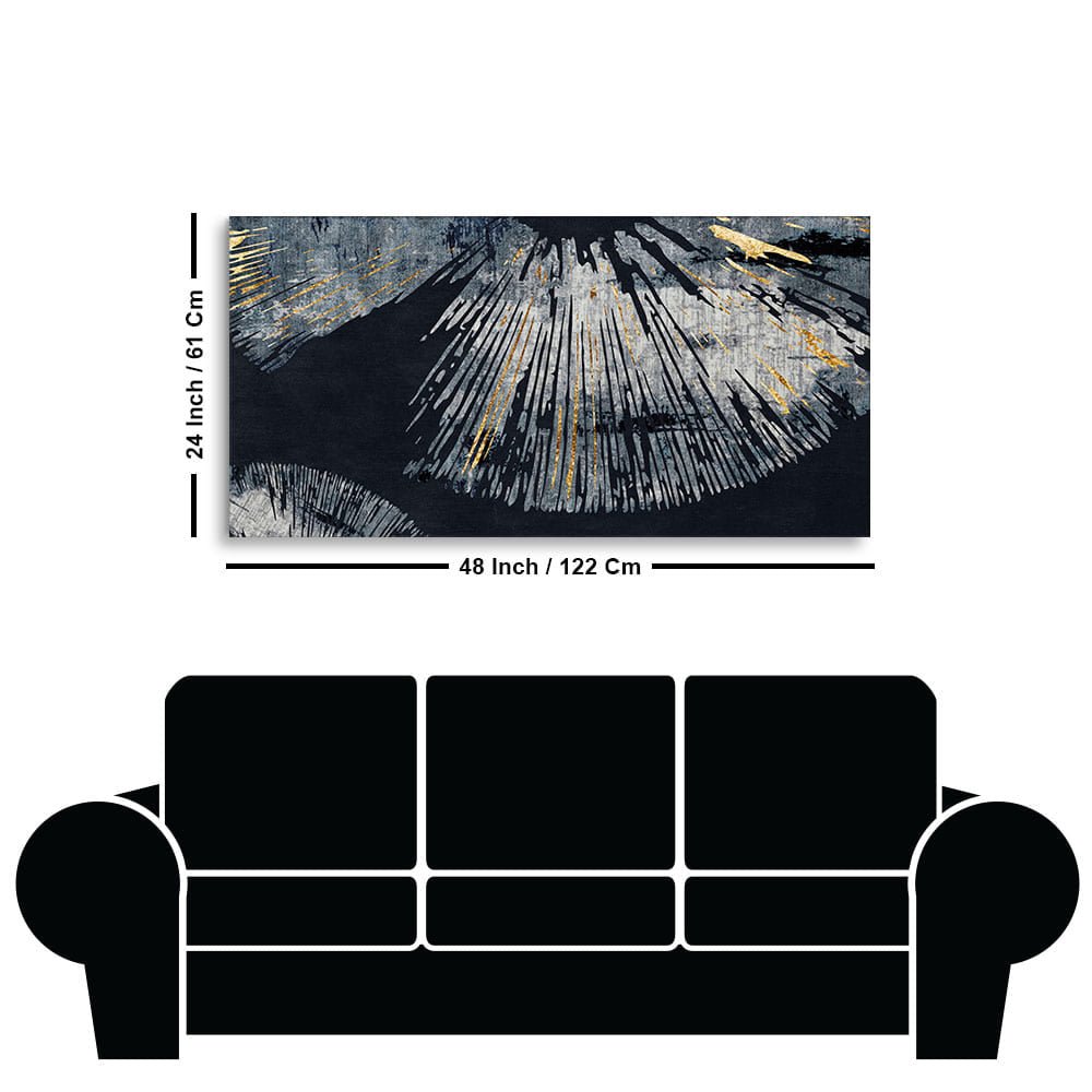 Beautiful Black Background with Golden Textured Abstract Canvas Wall Painting - Decor Smart