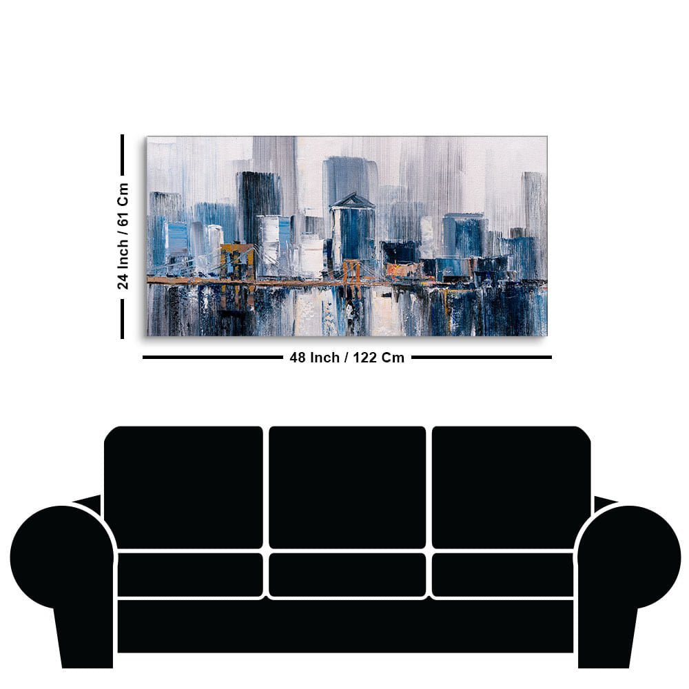 Beautiful Bridge of New York City Premium Canvas Wall Painting - Decor Smart