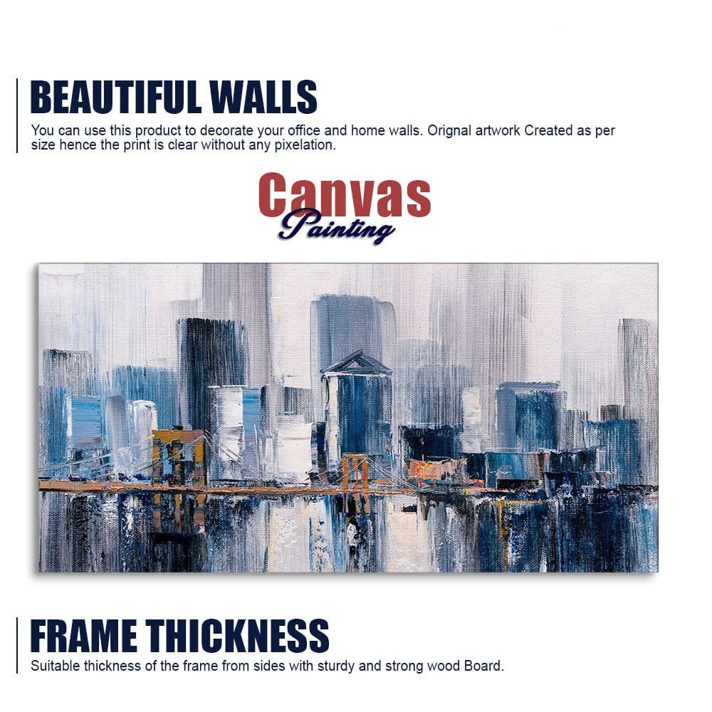 Beautiful Bridge of New York City Premium Canvas Wall Painting - Decor Smart