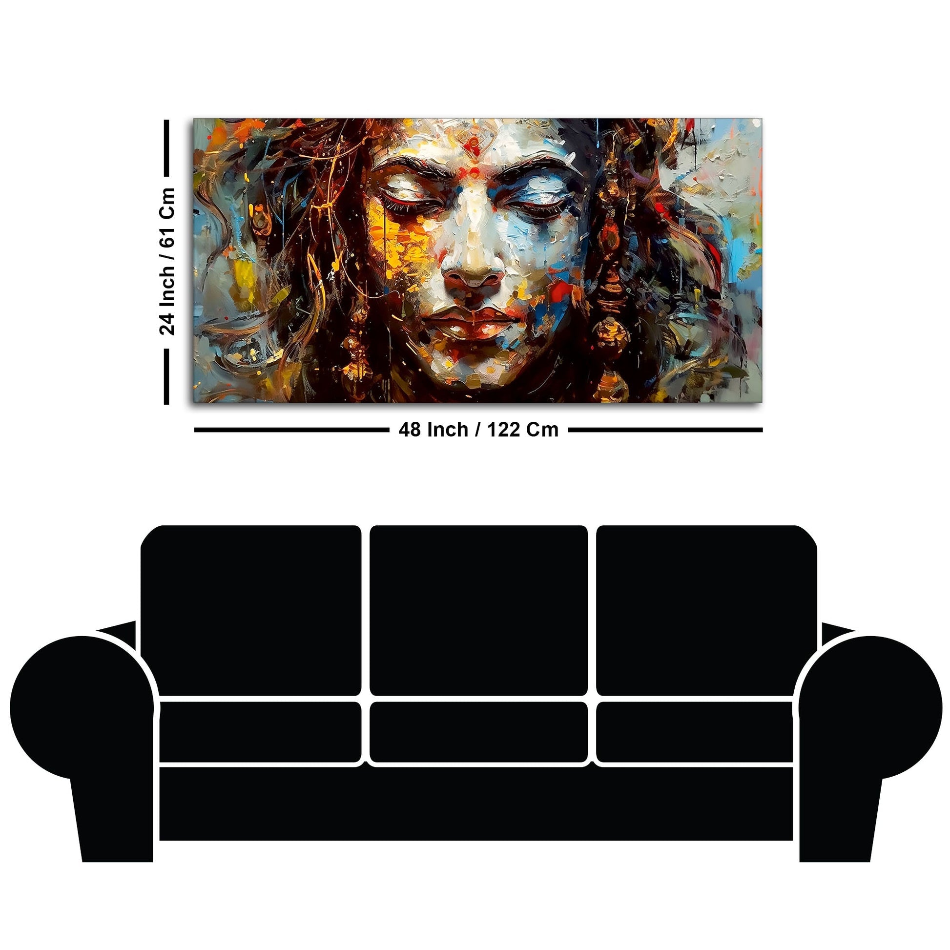 Beautiful Canvas Wall Painting of Artistic Colorful Women Face Art - Decor Smart