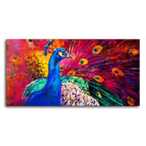 Beautiful Colorful Peacock Premium Canvas Wall Painting - Decor Smart