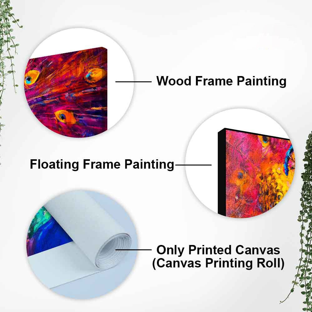 Beautiful Colorful Peacock Premium Canvas Wall Painting - Decor Smart