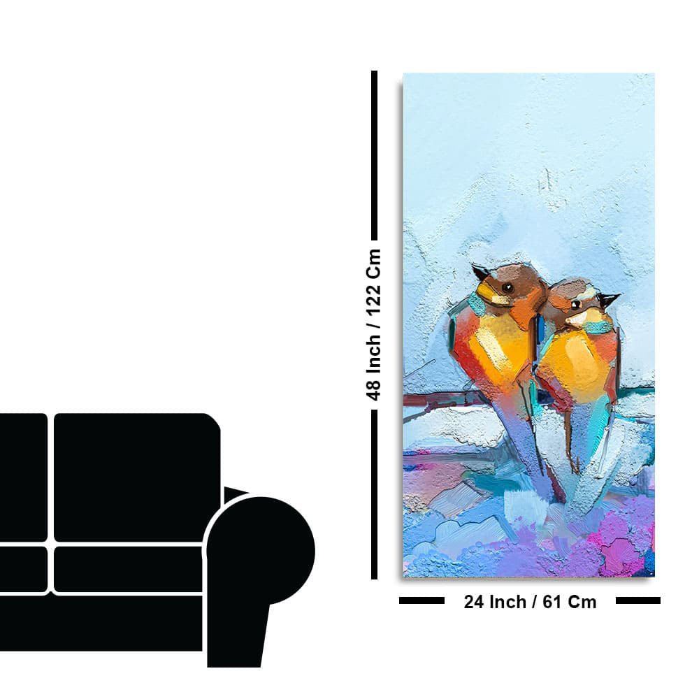 Beautiful Couple Birds Premium Canvas Wall Painting - Decor Smart
