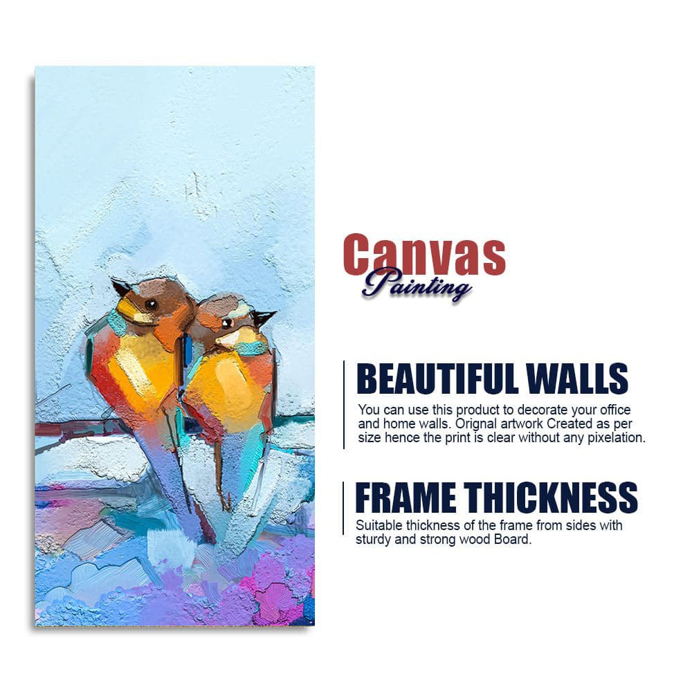 Beautiful Couple Birds Premium Canvas Wall Painting - Decor Smart