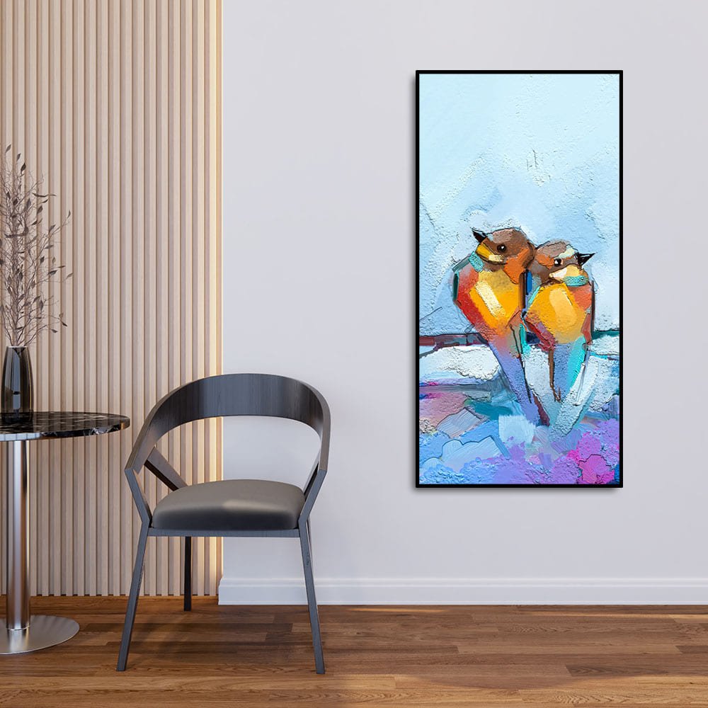 Beautiful Couple Birds Premium Canvas Wall Painting - Decor Smart