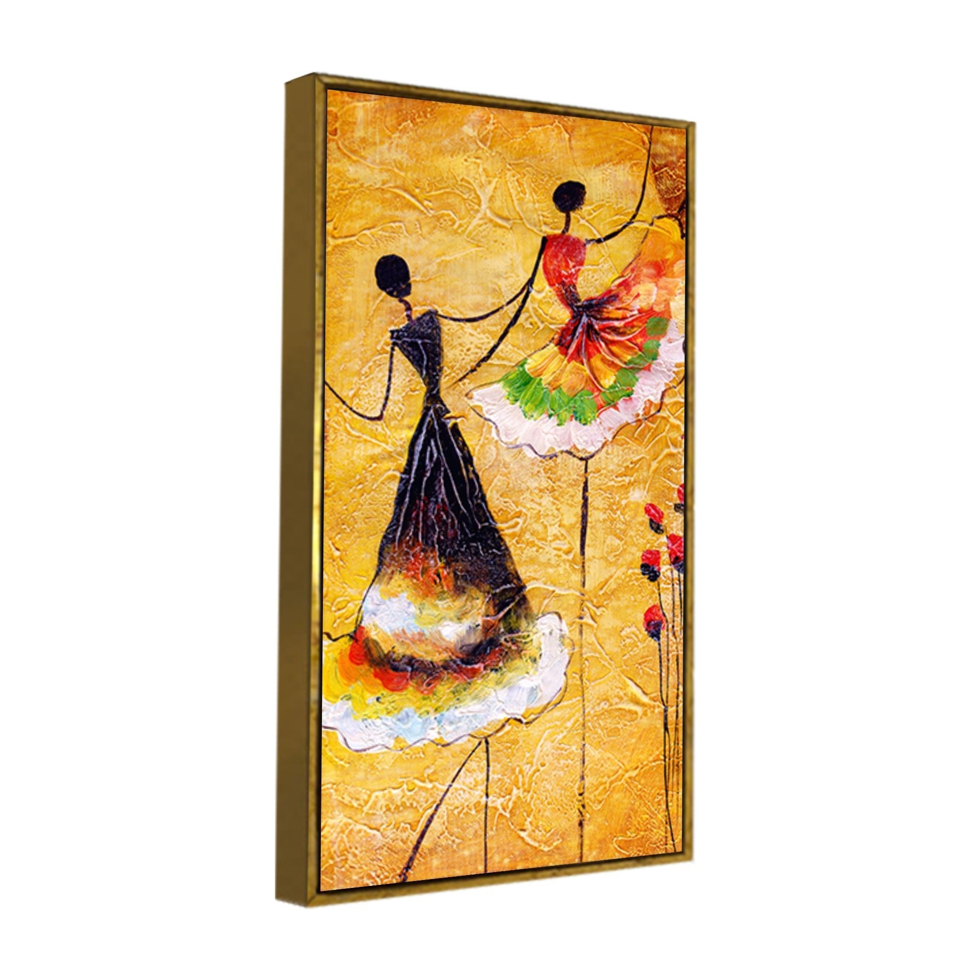 Beautiful Dancing Beauties Warli Art Wall Painting for Living Room - Decor Smart