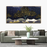 Beautiful Dark Blue Snowy Background Canvas Wall Painting - Decor Smart