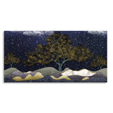 Beautiful Dark Blue Snowy Background Canvas Wall Painting - Decor Smart