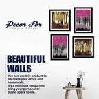 Beautiful Dark Forest Deer Wall Frame Set of Four