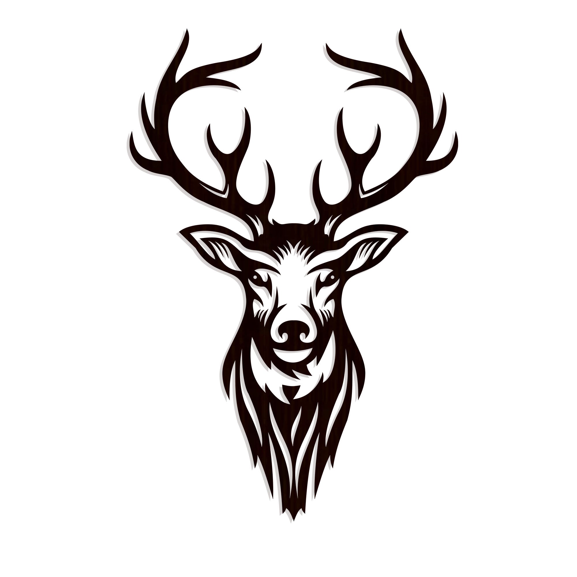 Beautiful Deer Head Premium Backlit Wooden Wall Hanging with LED Night Light Walnut Finish - Decor Smart