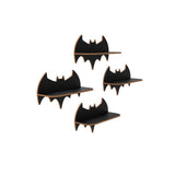 Beautiful Design Batman Shaped Wooden Wall Shelf Set Of Four - Decor Smart