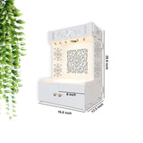 Beautiful Design of Lord Ganesh White Wooden Wall Temple for Home With Inbuilt focus Lights & Spacious Shelf - Decor Smart