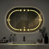 Beautiful Designer Twinkling Stars Pattern Bathroom Mirror with LED - Decor Smart