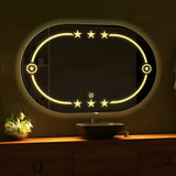 Beautiful Designer Twinkling Stars Pattern Bathroom Mirror with LED - Decor Smart