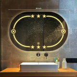 Beautiful Designer Twinkling Stars Pattern Bathroom Mirror with LED - Decor Smart