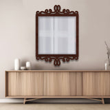 Beautiful Elegance Square Shape Designer Wooden Frame Wall Mirror - Decor Smart
