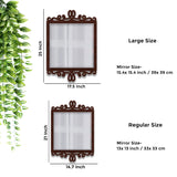 Beautiful Elegance Square Shape Designer Wooden Frame Wall Mirror - Decor Smart