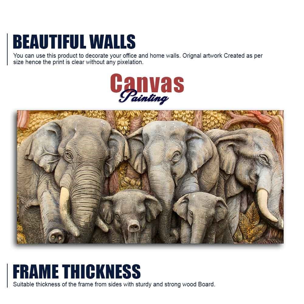 Beautiful Elephant Native Thai style Molding art wall Painting - Decor Smart