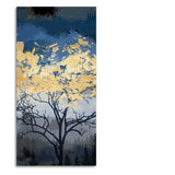 Beautiful Forest at Night with Gold Leaf Tree Canvas Wall Painting - Decor Smart