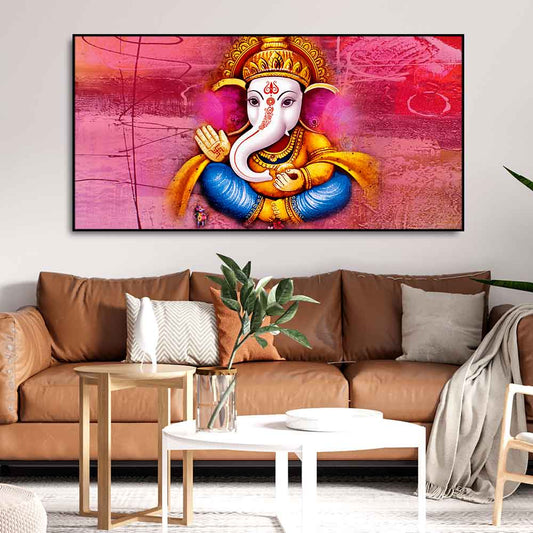 Beautiful Ganesha Abstract Art Canvas Wall Painting - Decor Smart