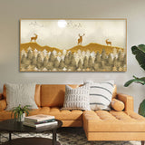 Beautiful Golden Deers Premium Canvas Wall Painting - Decor Smart