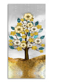 Beautiful Golden Flowers and Turquoise Mountains Canvas Wall Painting - Decor Smart