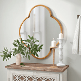 Beautiful Golden Framed Metal Finish Wall Mirror - Decor Smart